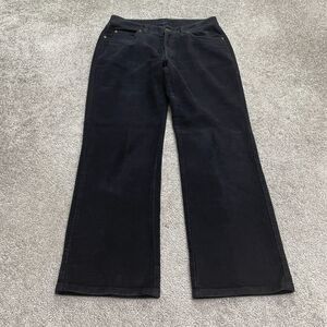 L.L. Bean Soft Velour Jeans Womens 4 Petite Black Straight Cotton Casual 30x28